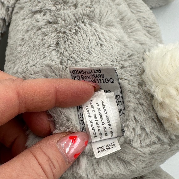 Jellycat Bashful Bunny Plush Silver Grey Medium 12" Stuffed Animal Cute Soft - Picture 11 of 13